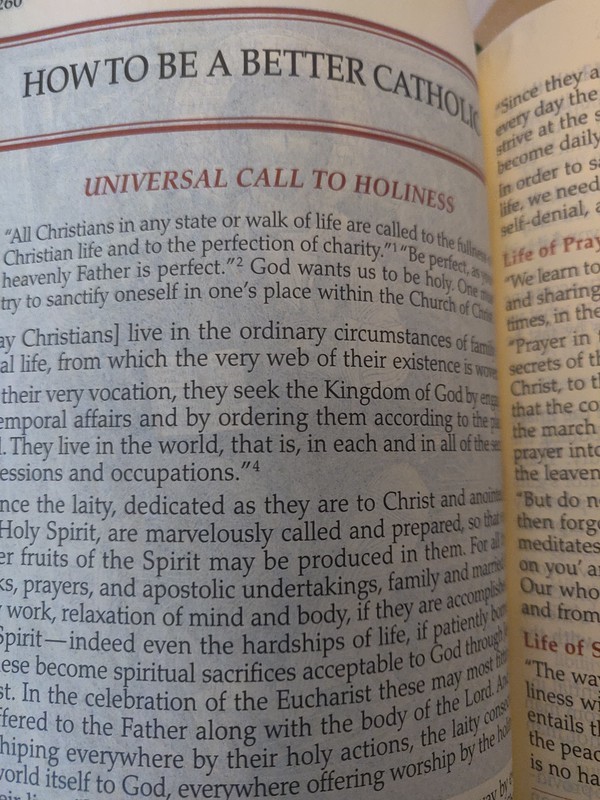 Missal open to page titled "How to be a better Catholic"