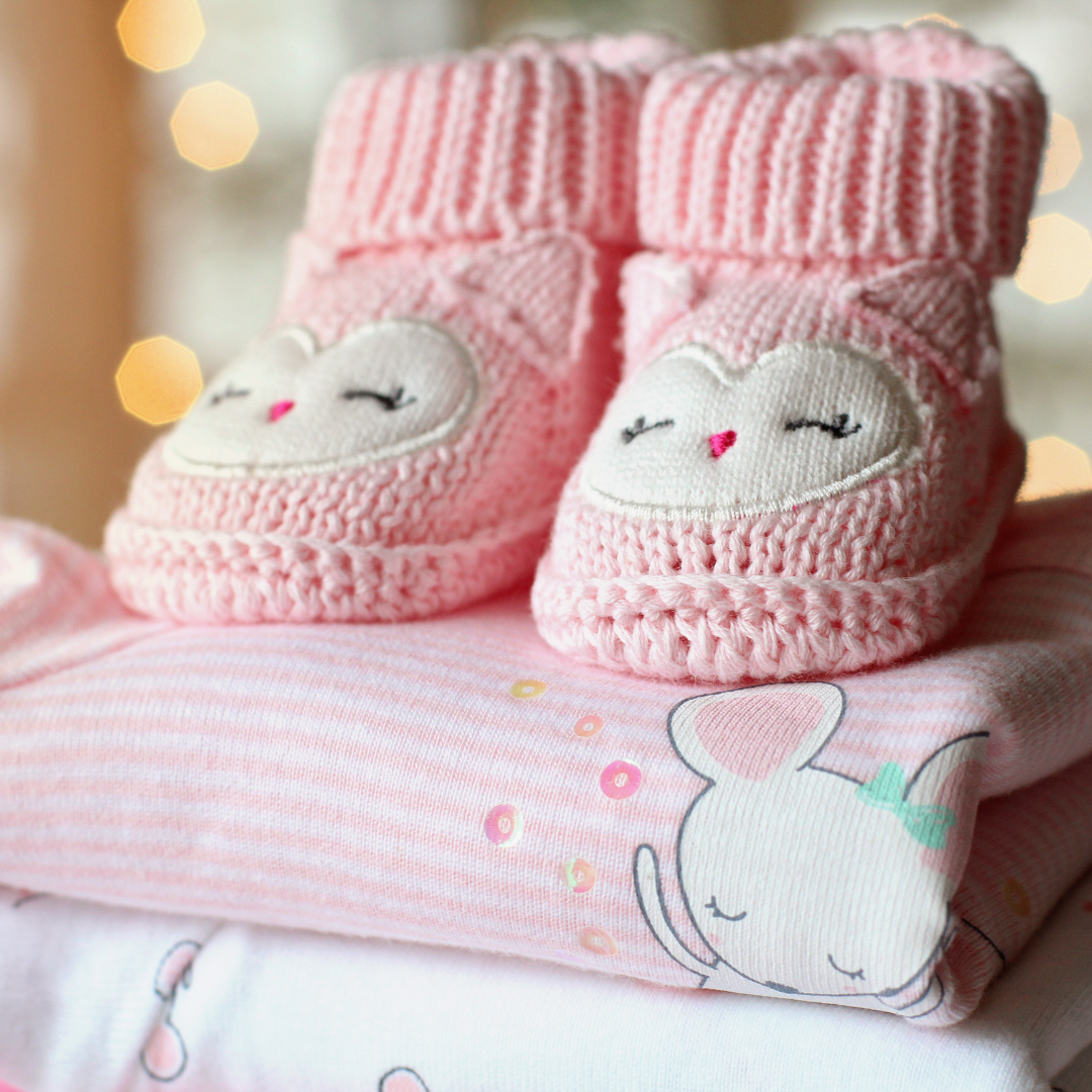 pink baby blankets and booties