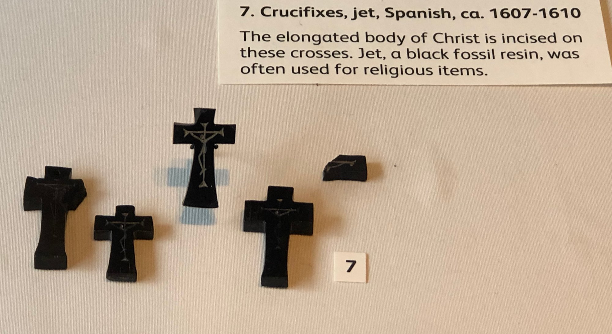 Jet Crucifixes exhibited at Jamestown VA