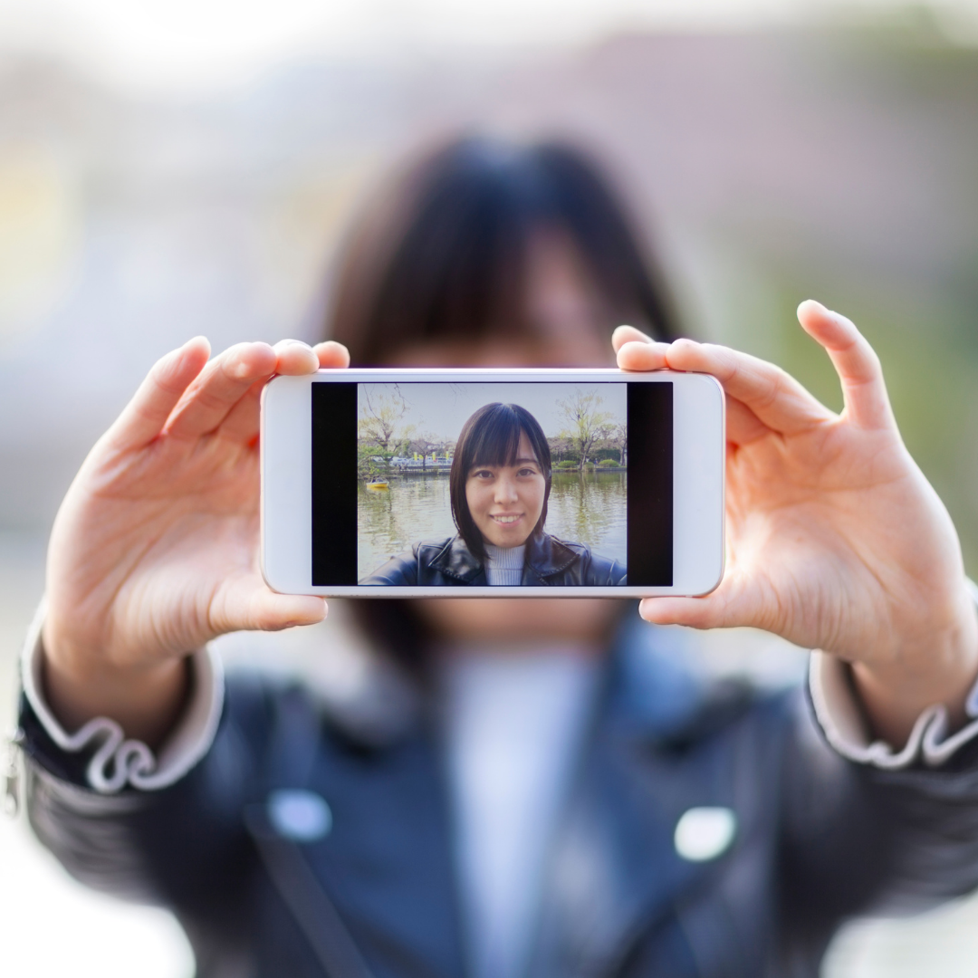 woman taking a selfie