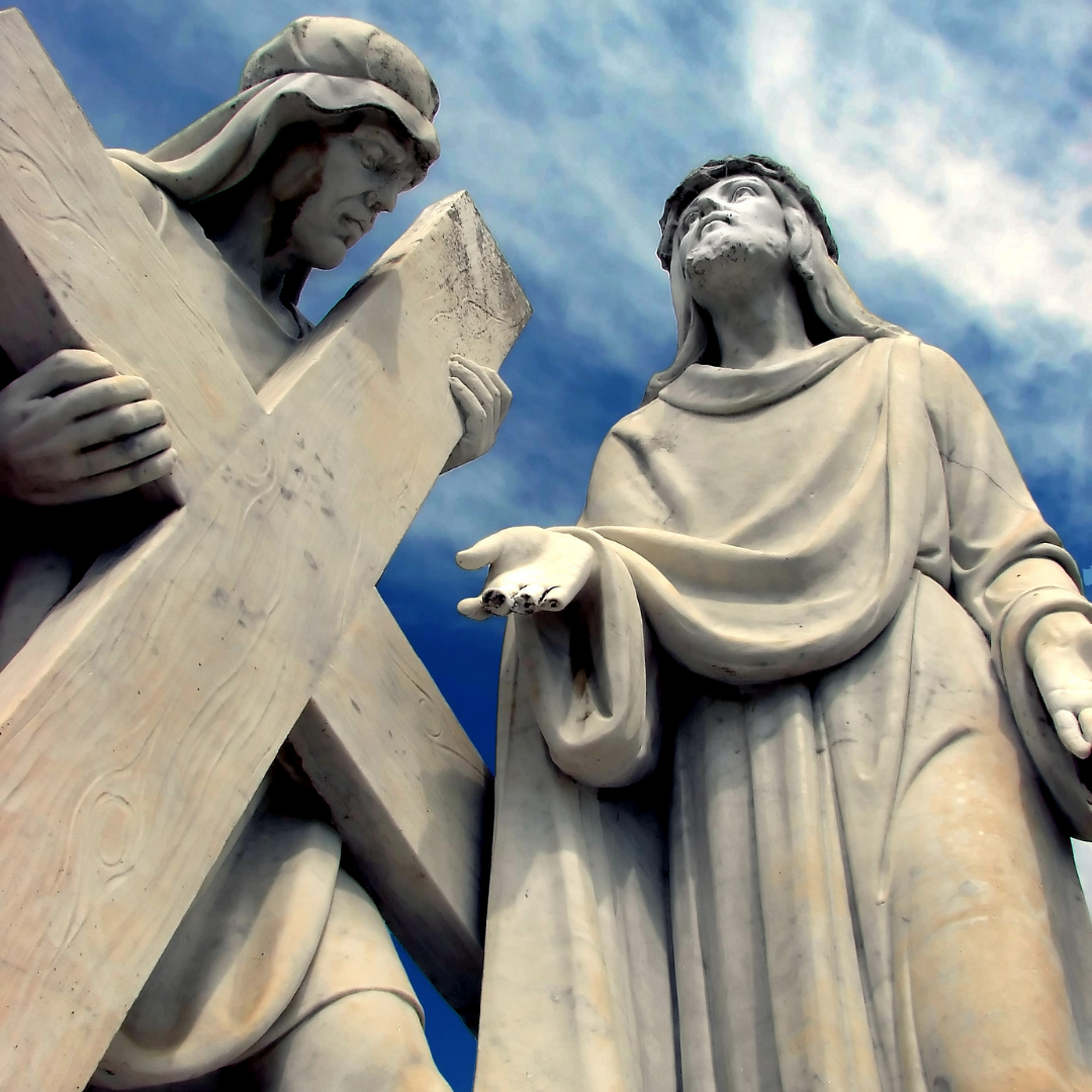Simon carries Jesus' cross