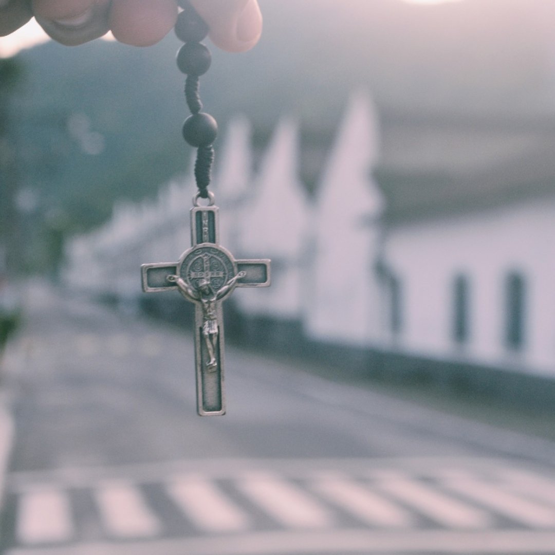 Rosary with St Benedict cross