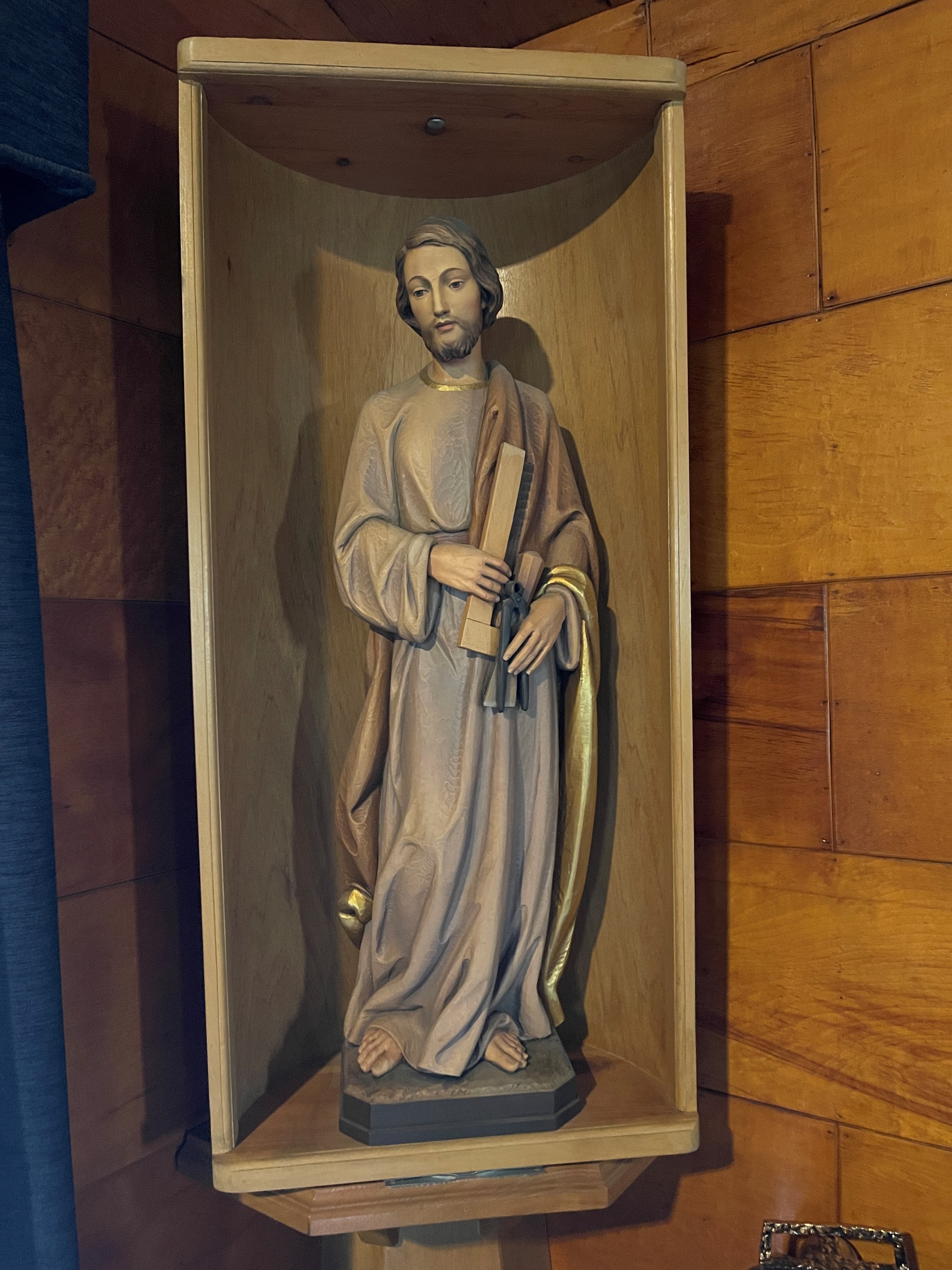 wood-carved statue of St. Joseph