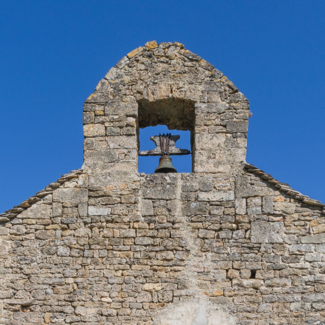 Bell tower of Saint-Martin Church of Pinet, La Cresse, Aveyron, France