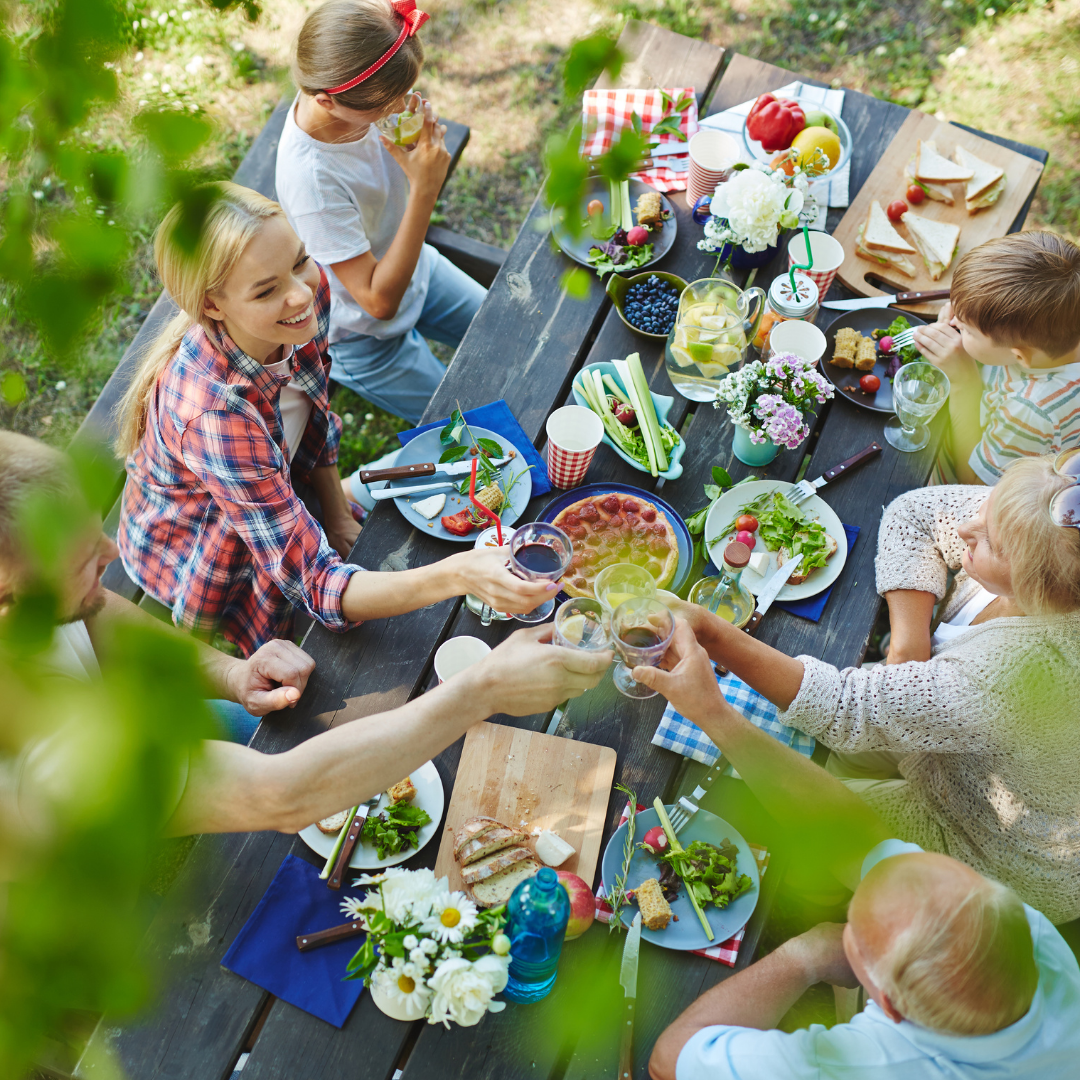 family enjoying a picnic 