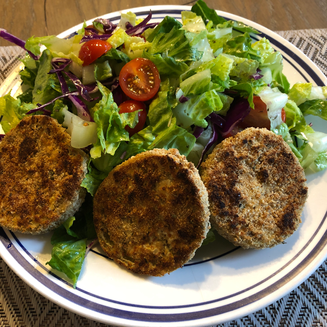 Baked Eggplant with salad