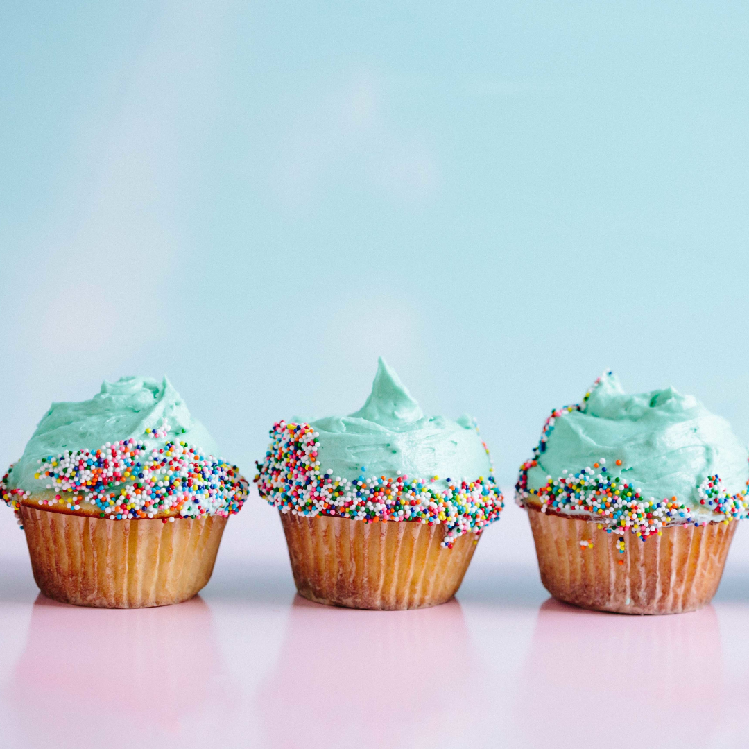 cupcakes with blue frosting