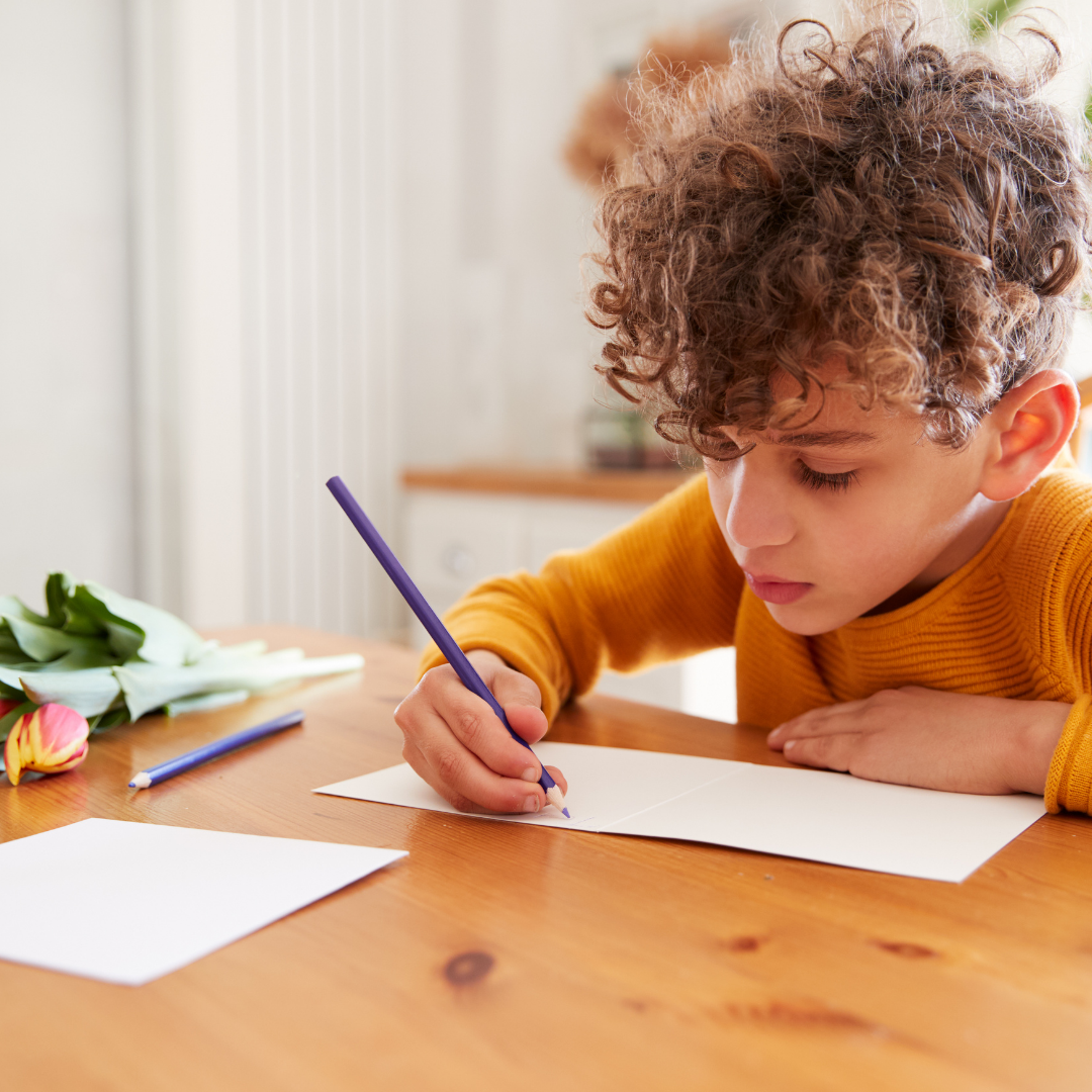 child writing