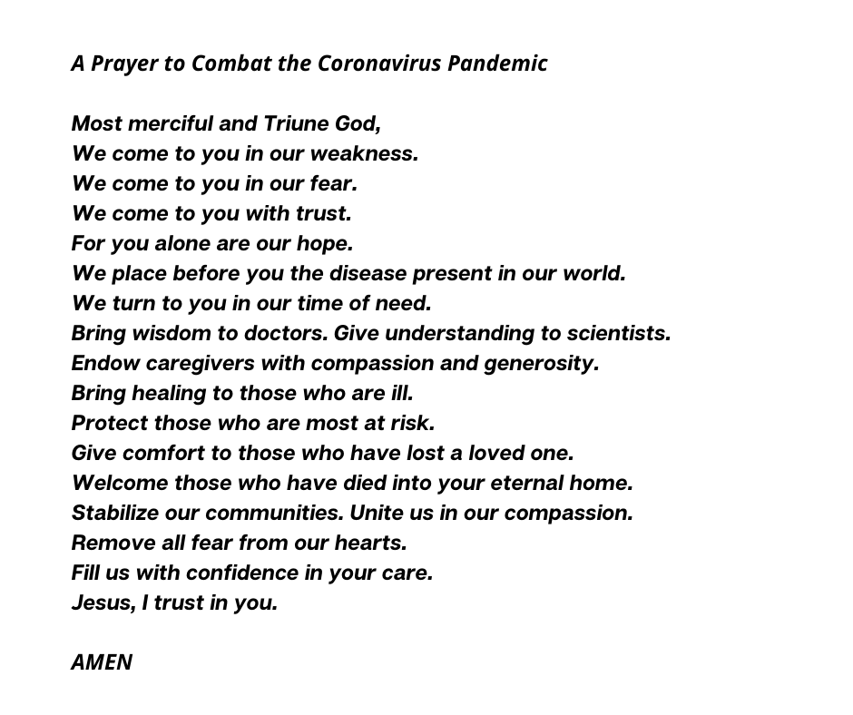 20210923 PSpano A Prayer to Combat the Coronavirus