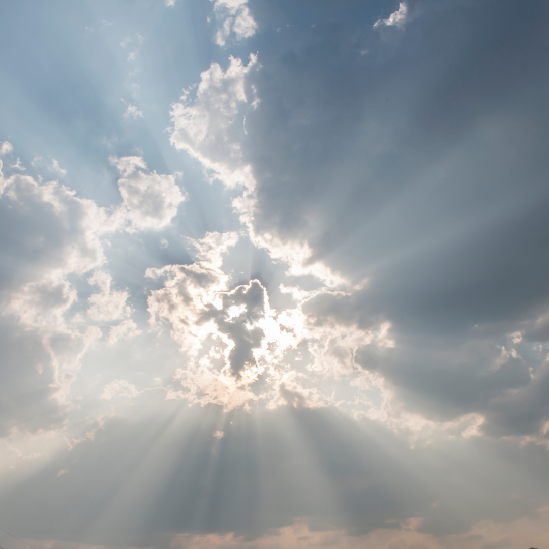 sun peeking through the clouds