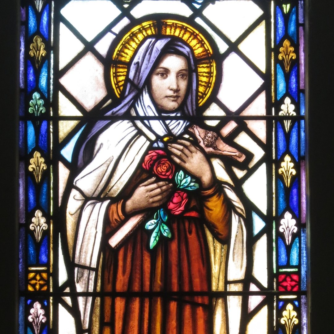St. Thérèse de Lisieux stained glass window
