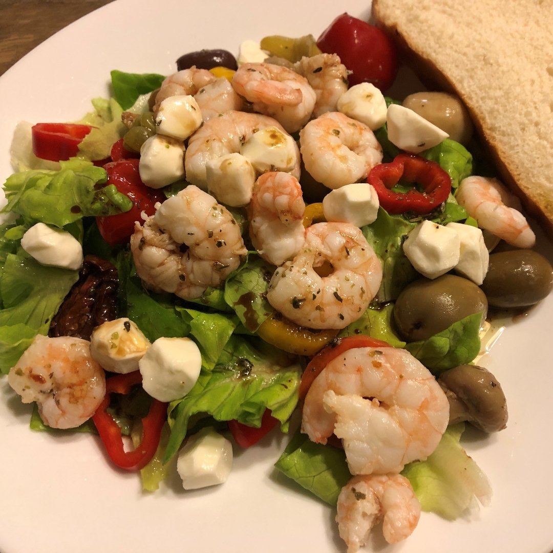 shrimp salad with marinated vegetables