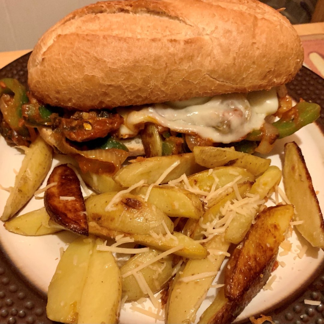 marinara subs with oven fries