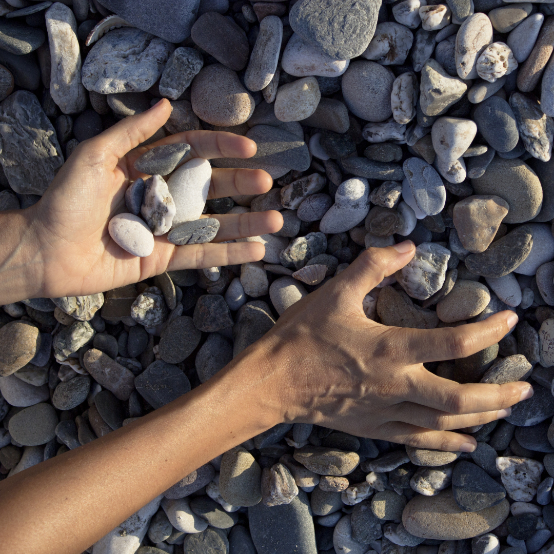 picking up smooth stones