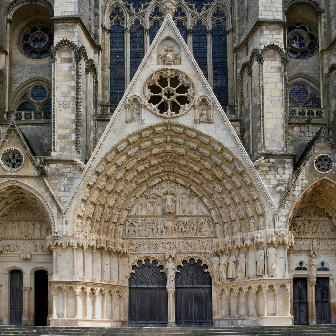 Cathedral facade, Bourges, France