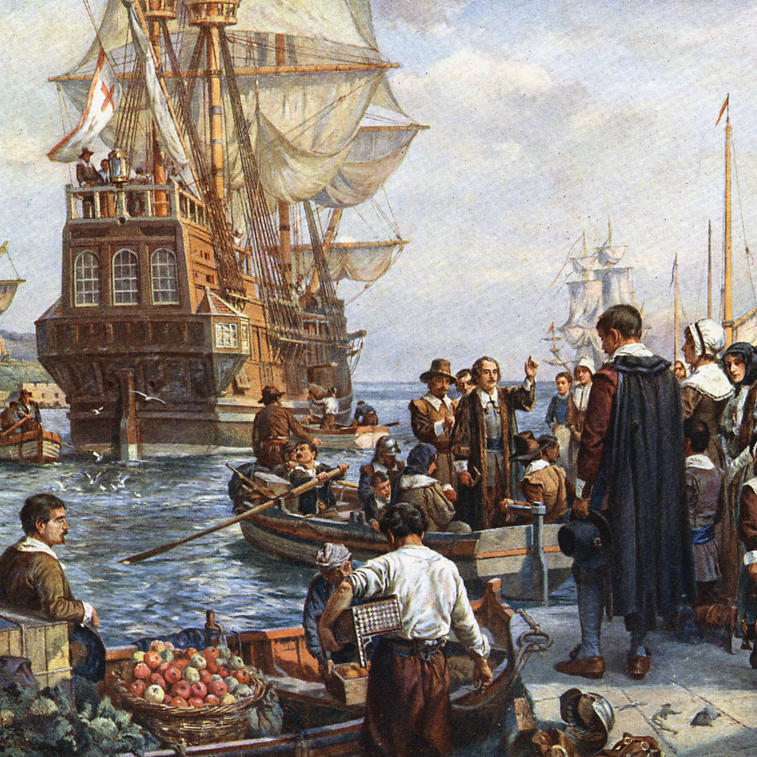 Mayflower preparing to sail