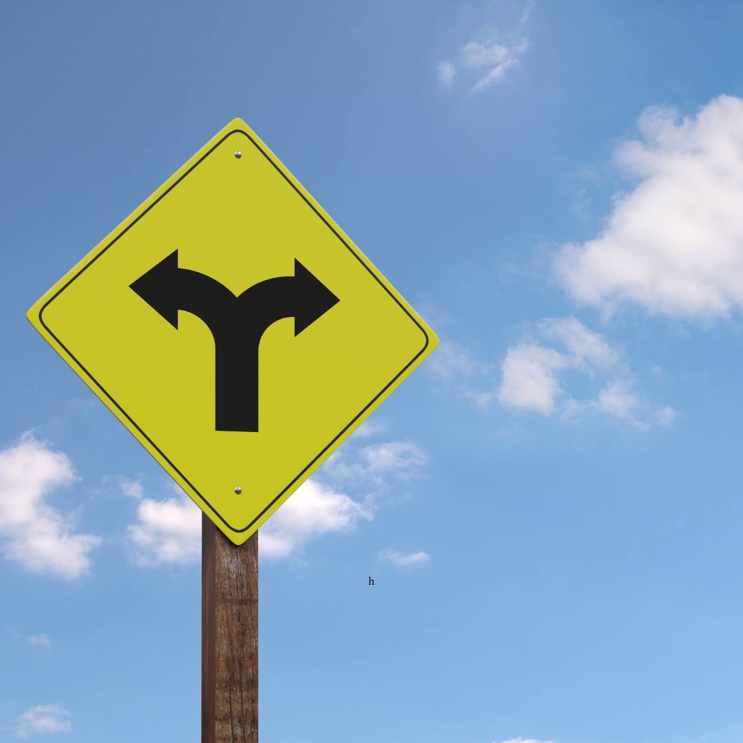 sign indicating a fork in the road