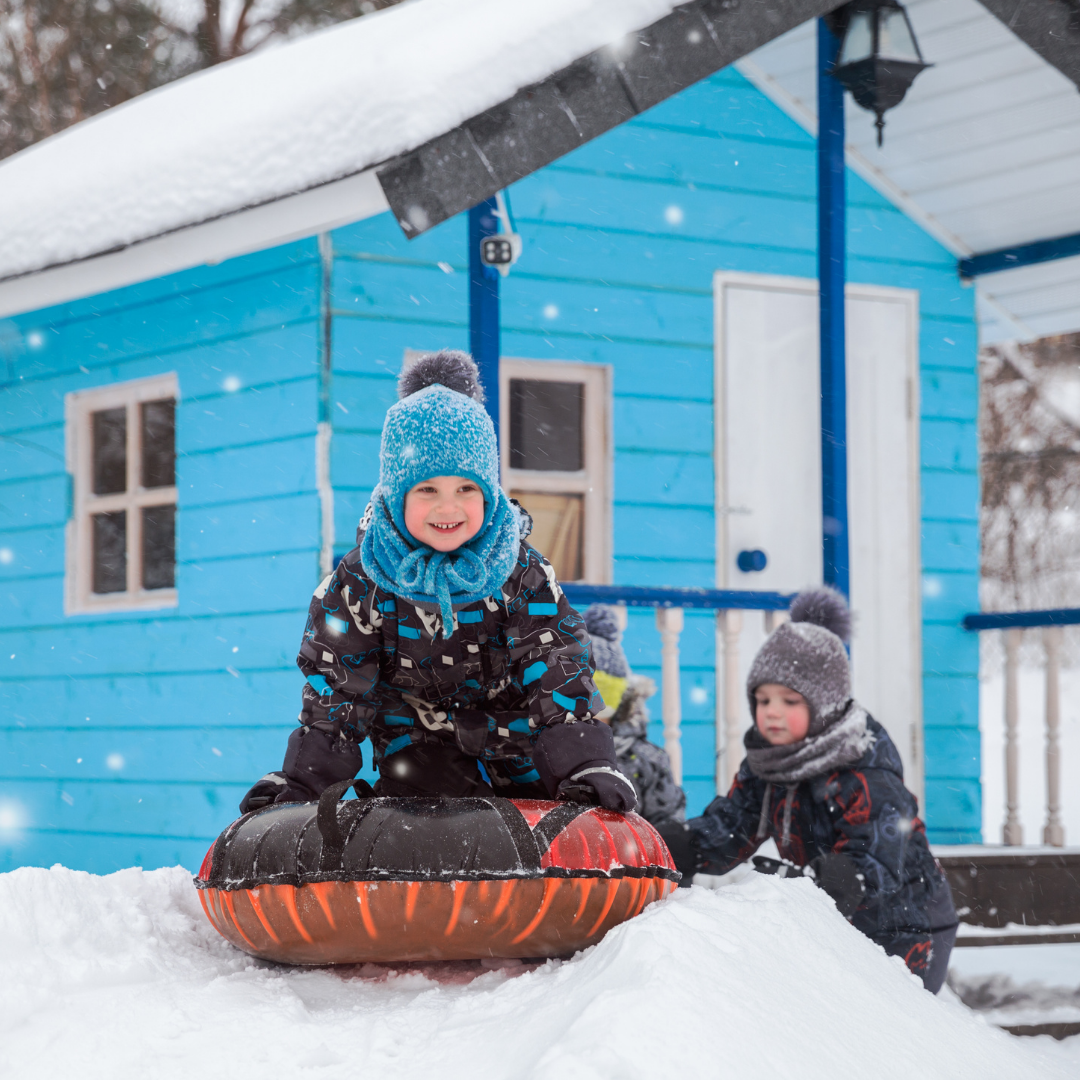 children sledding