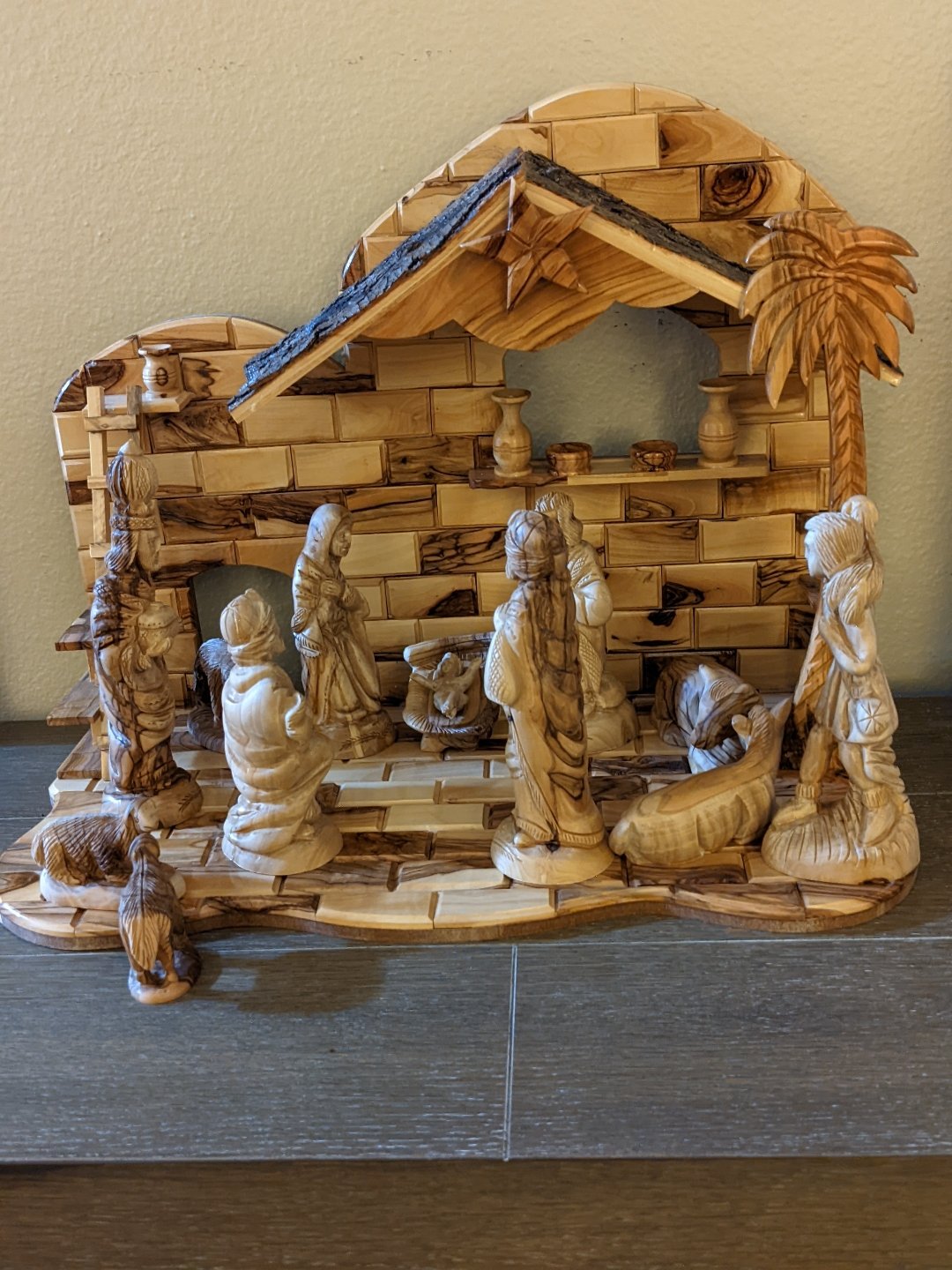 olive wood Nativity scene