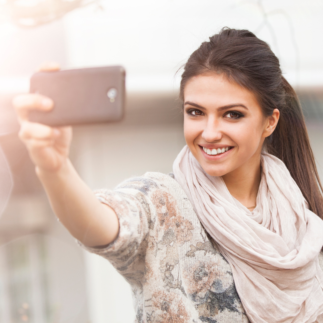 woman taking a selfie