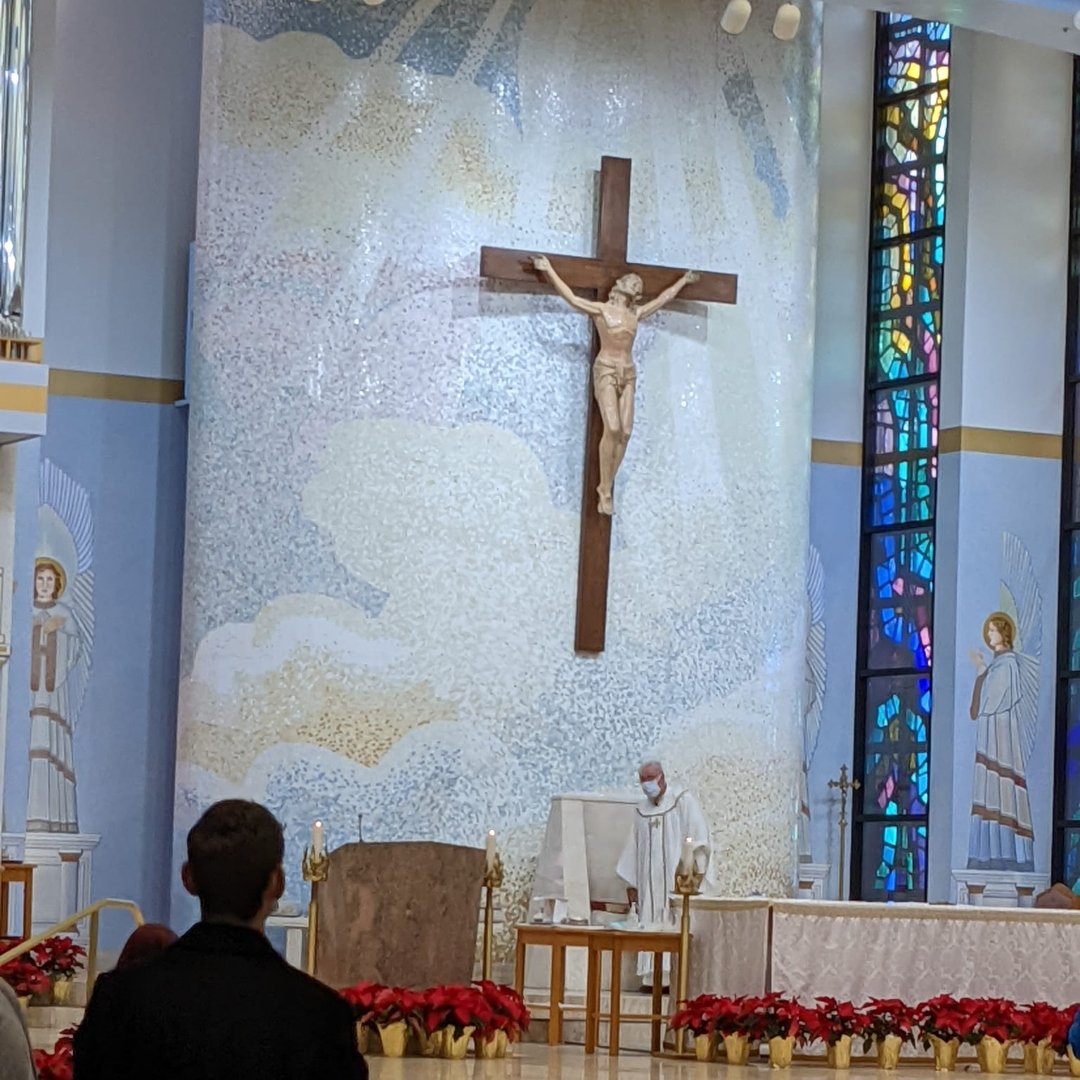 church with mosaic wall