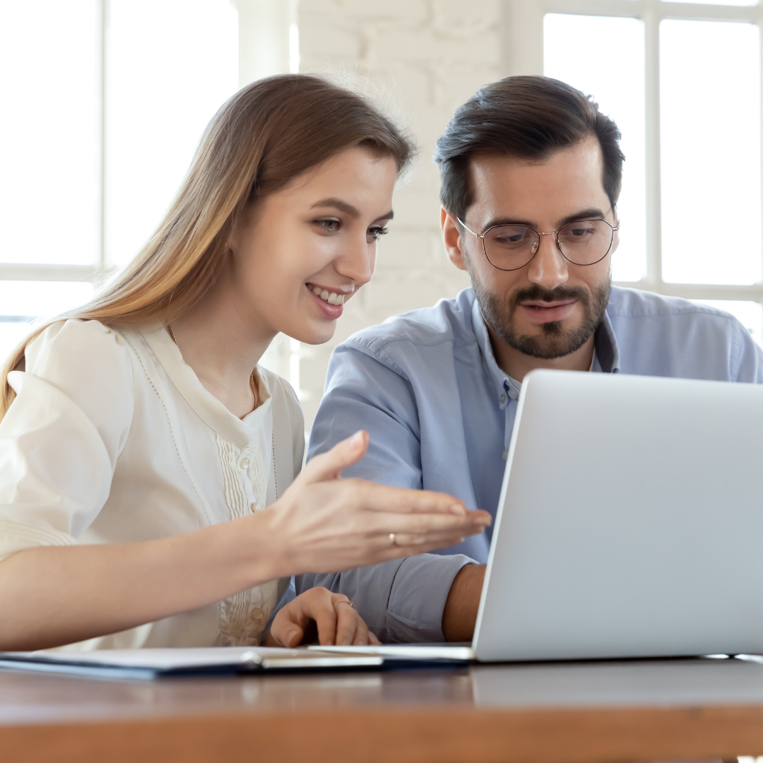 couple looking at a computer together