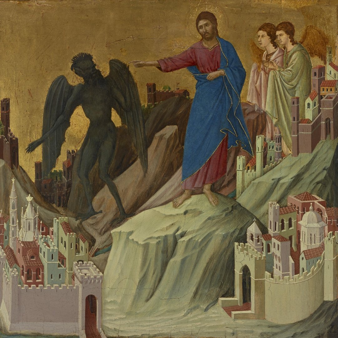painting of Jesus' temptation in the desert
