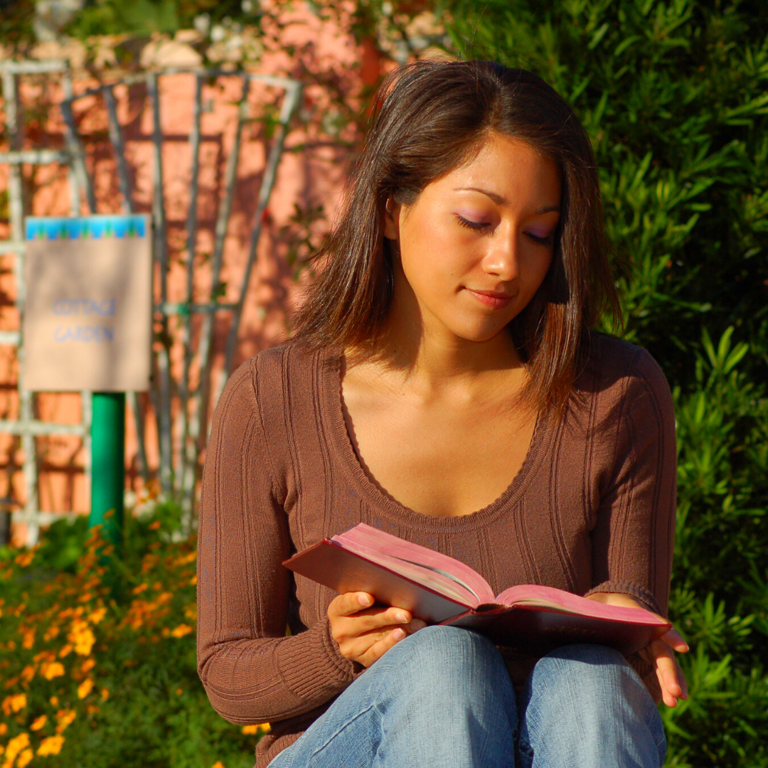 woman reading a Bible