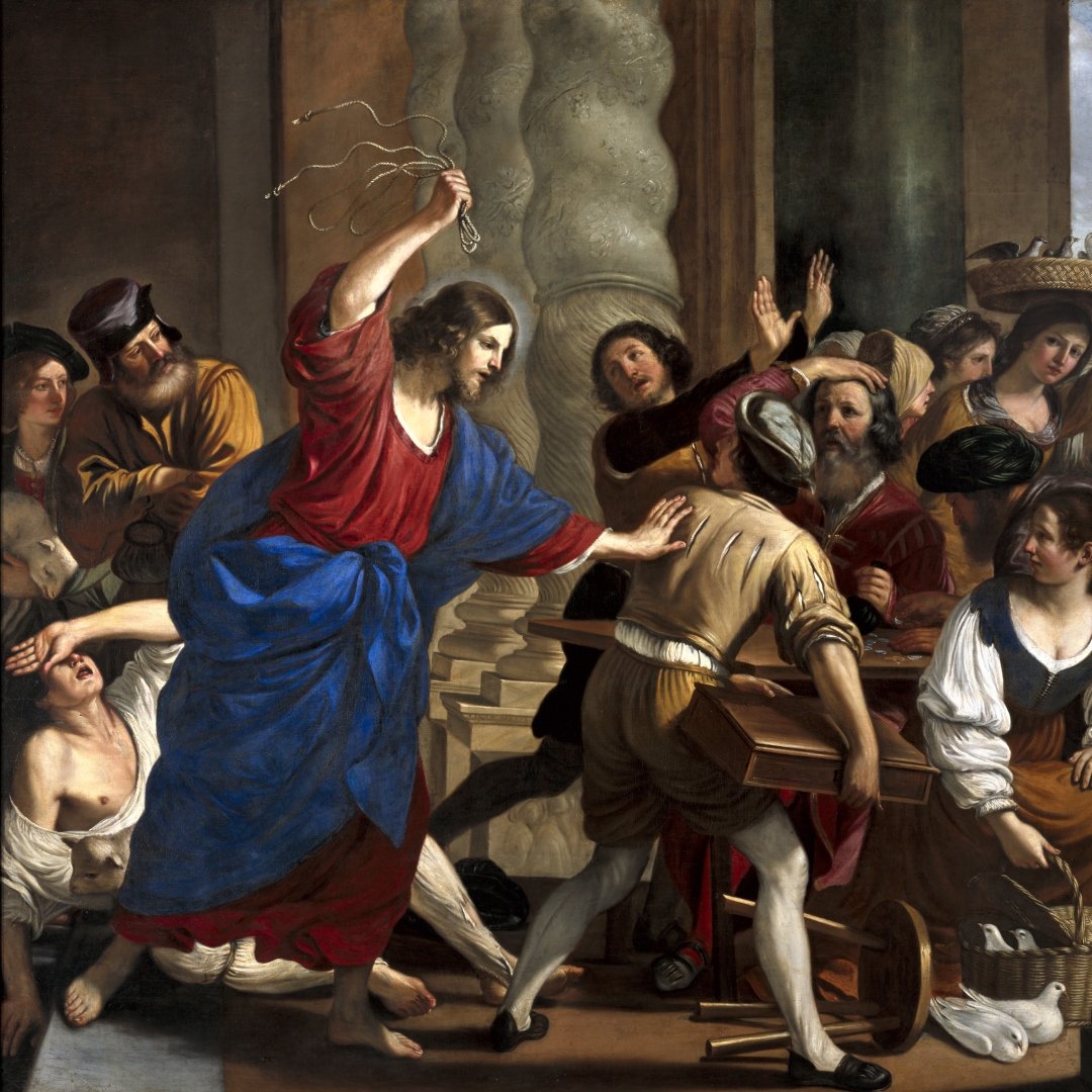 Jesus driving the moneychangers out of the Temple