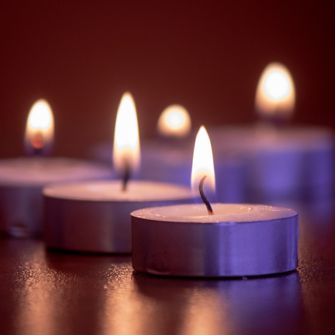purple tea light candles