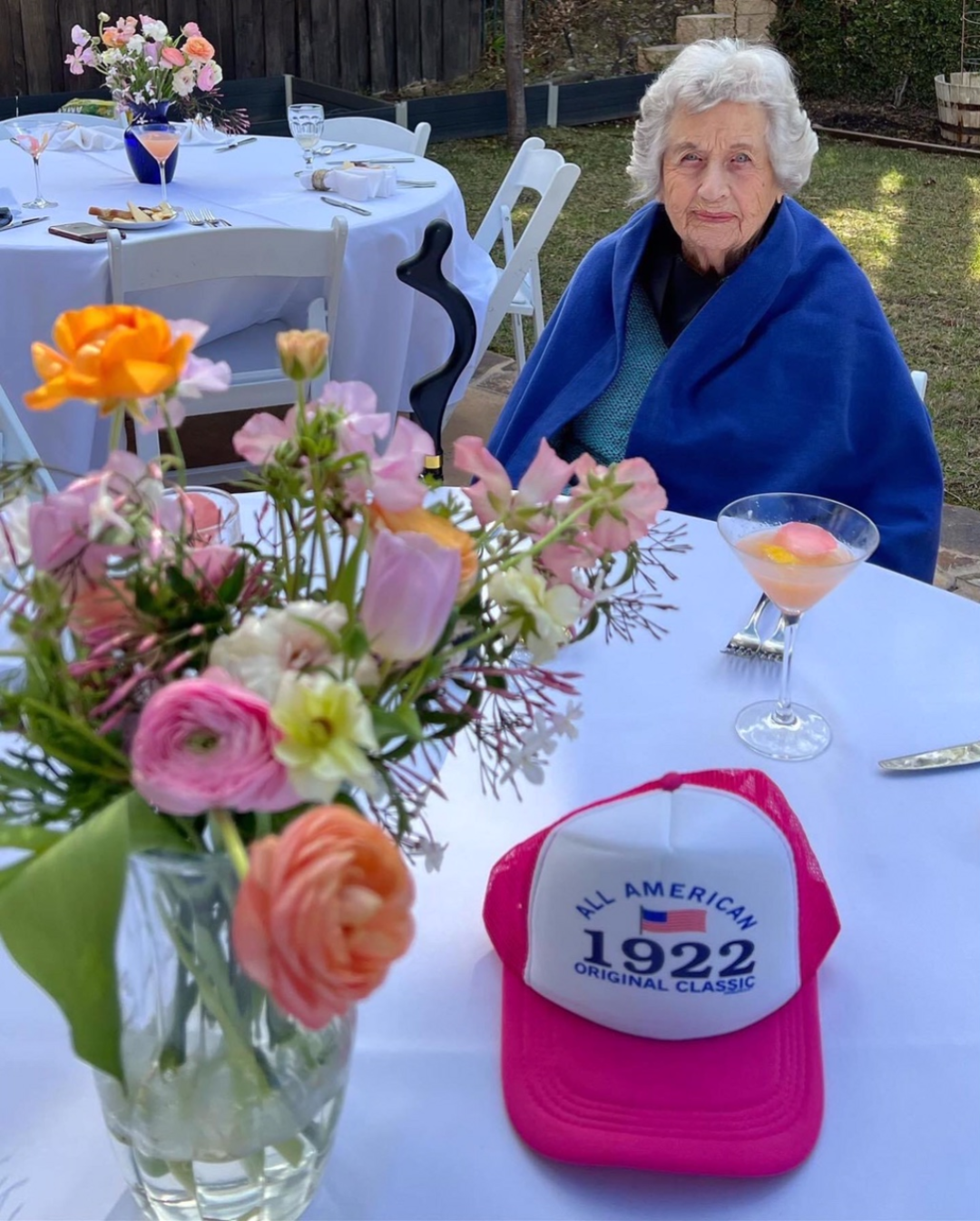grandmother at 100th birthday party