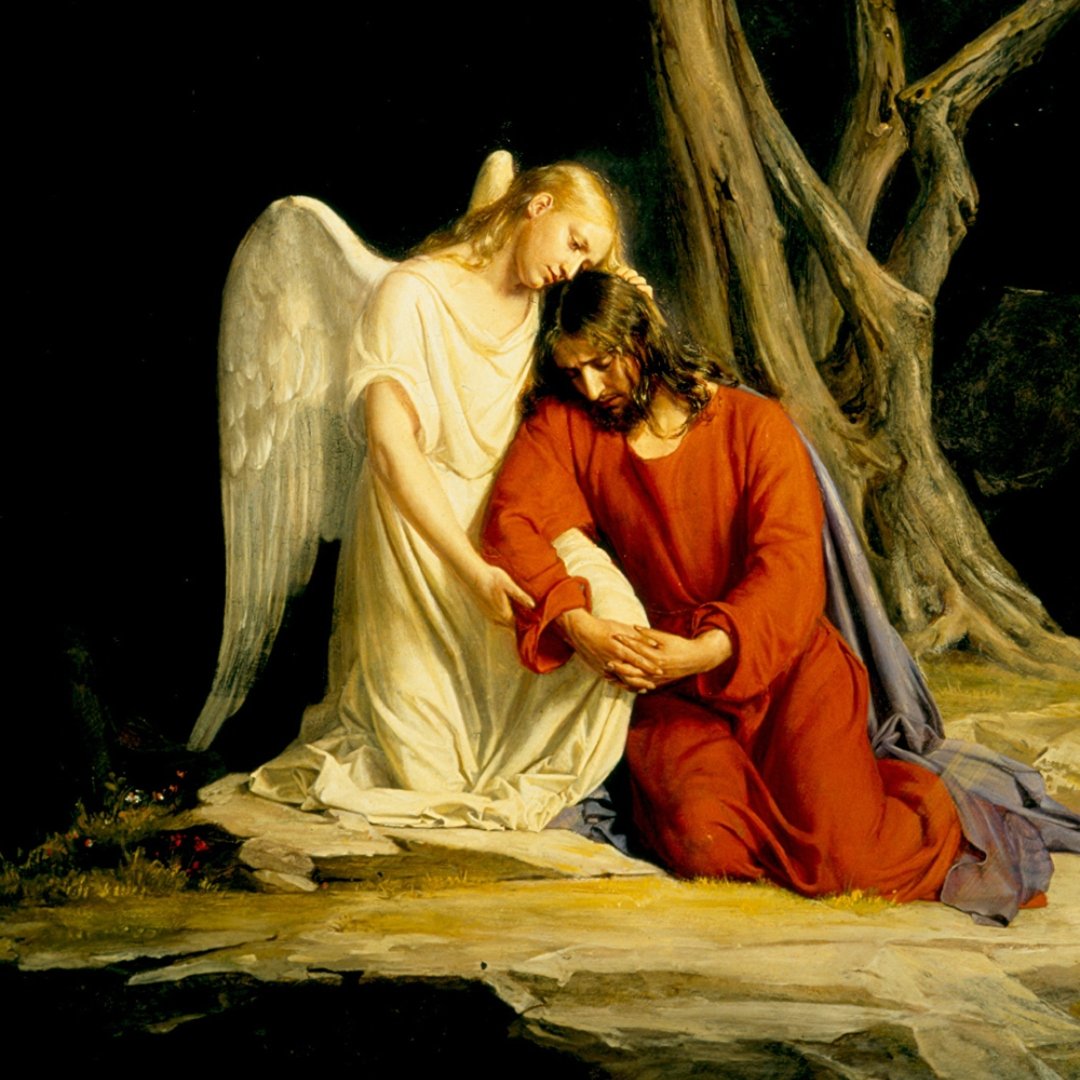 angel consoling Christ in the Garden of Gethsemane