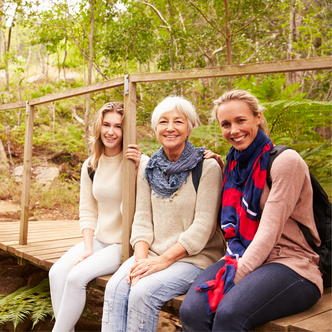 3 generations of women sitting together