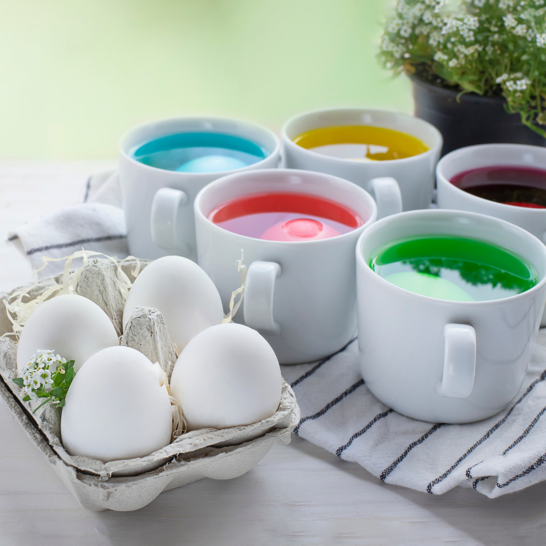 dyeing Easter eggs