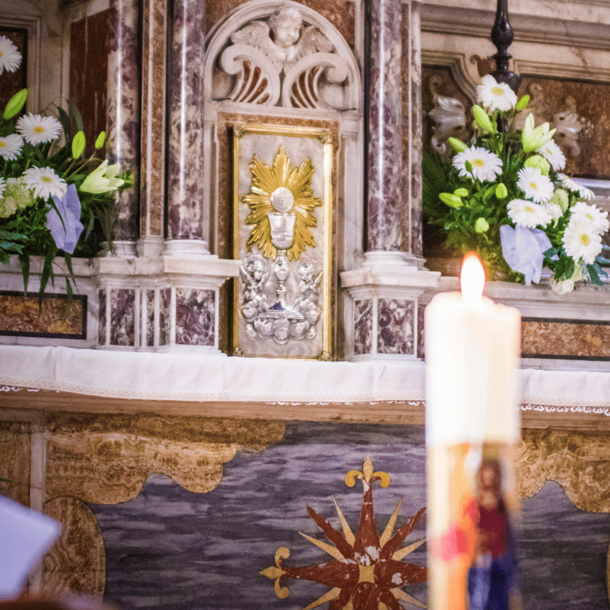 Easter candle in a church