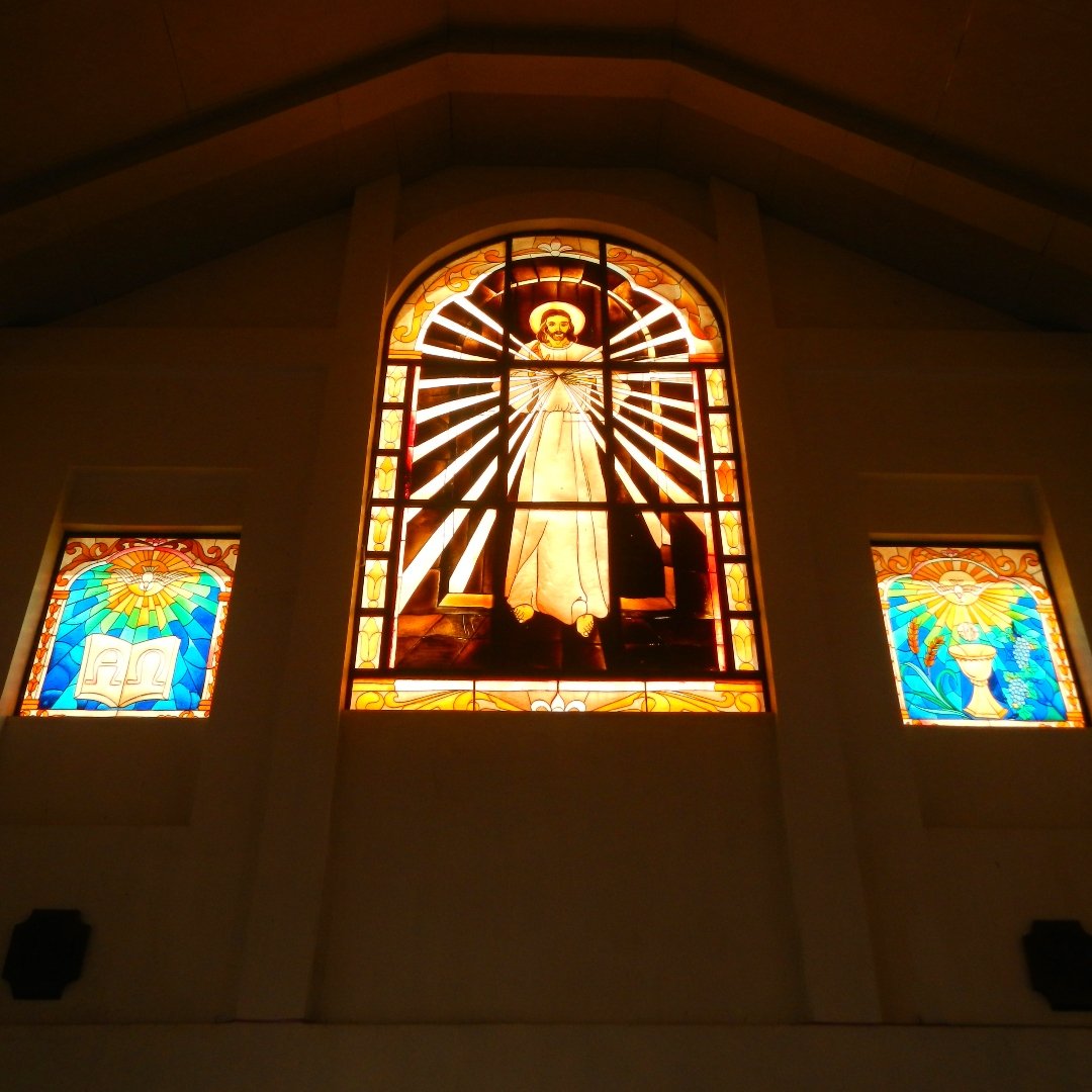 Divine Mercy stained glass window