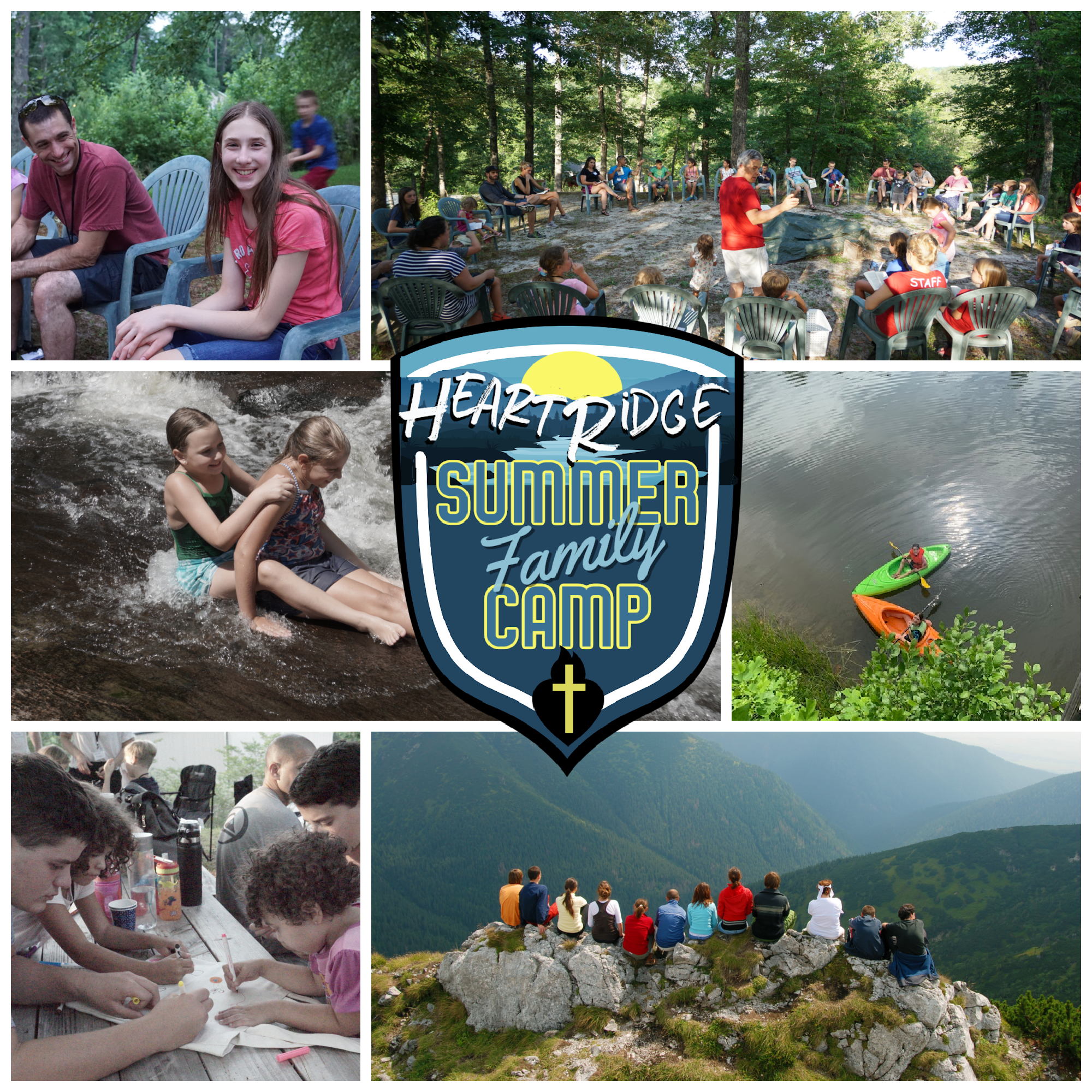 Catholic family camp summer collage