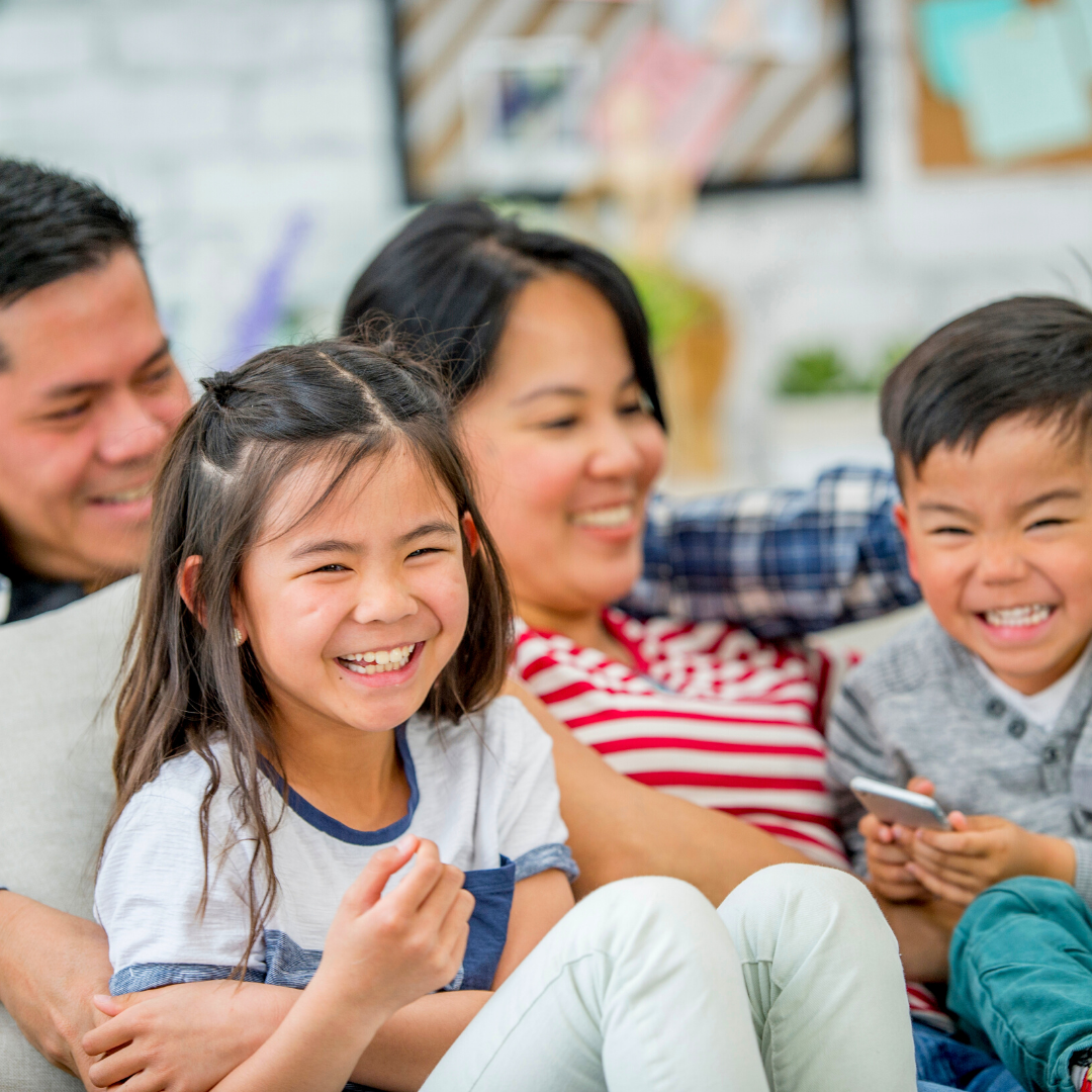 family laughing together