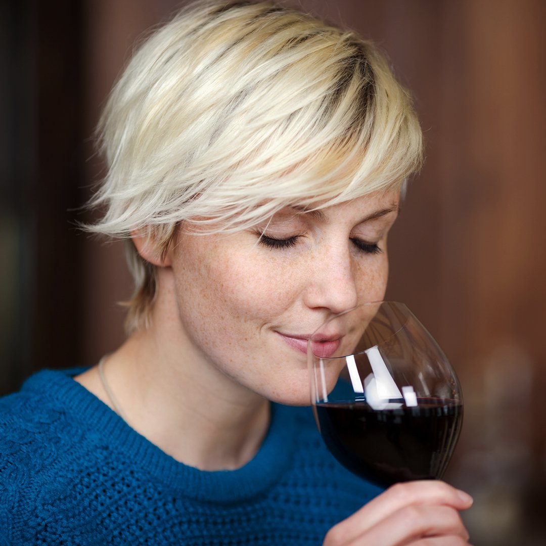 woman drinking wine