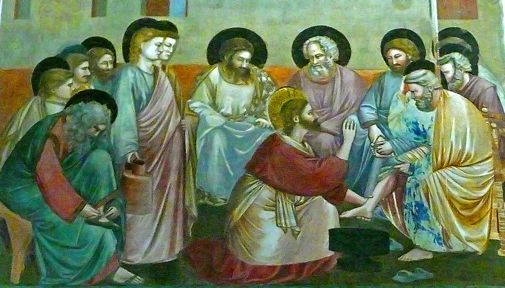 Jesus washes the feet of the apostles