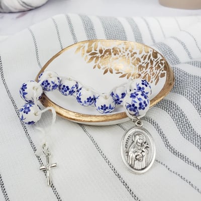 Blue Floral Sacrifice Beads - Happy Nest Home Goods