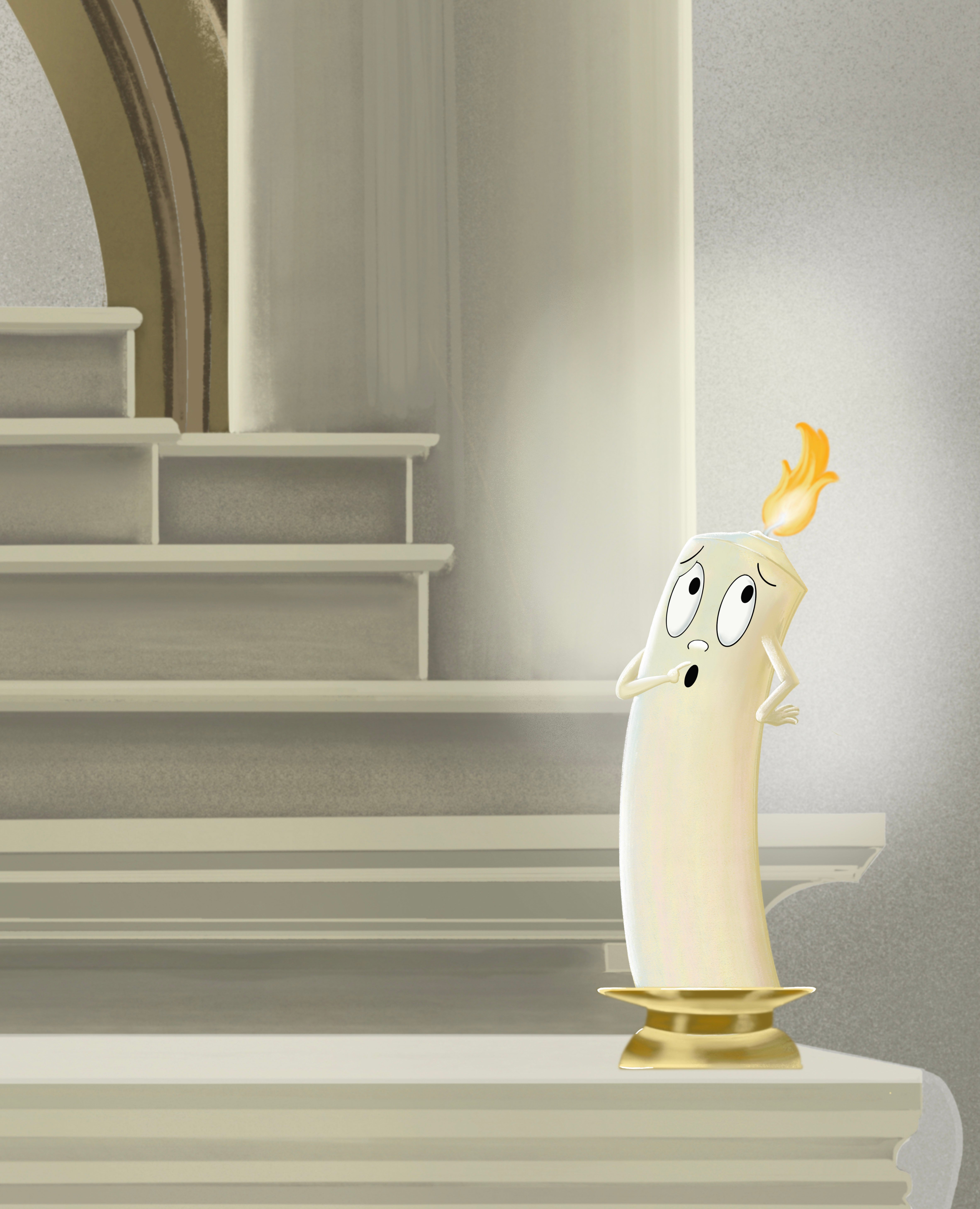 illustration of candle on altar