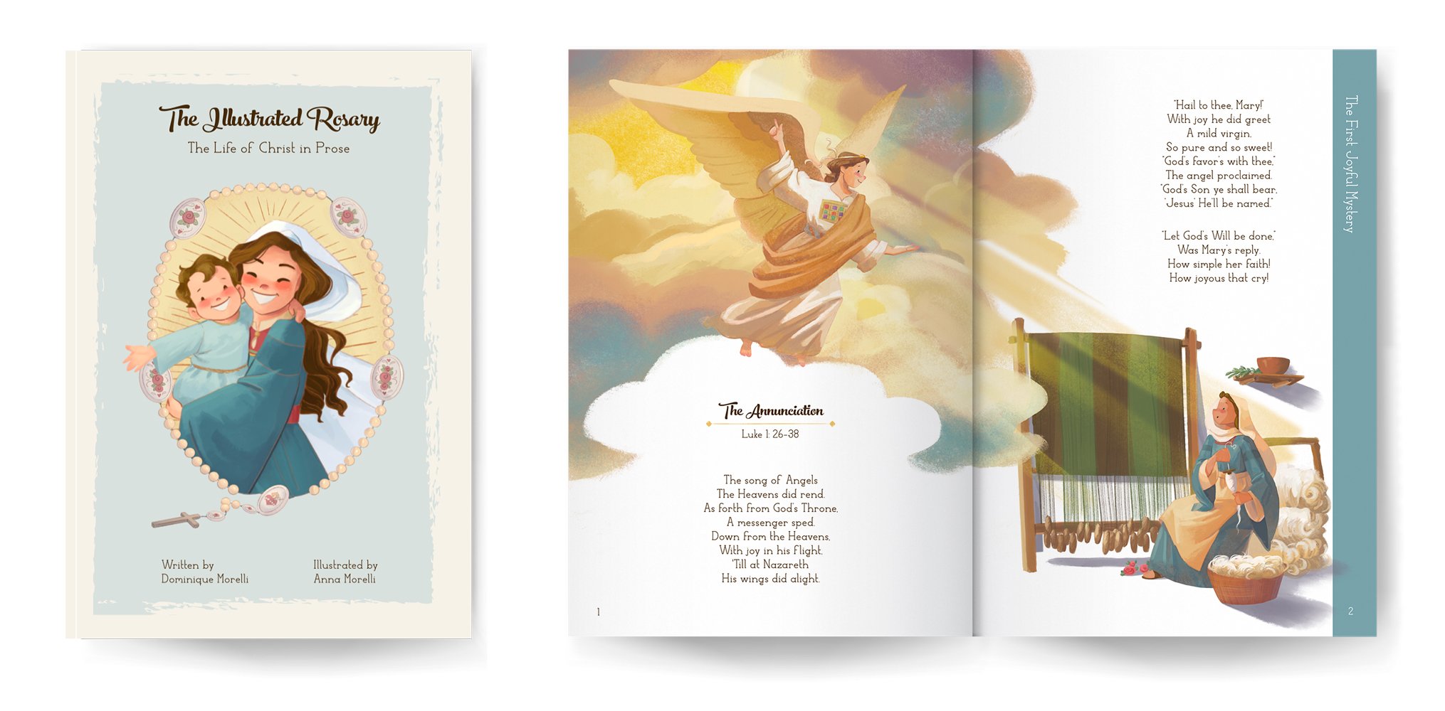 Illustrated Rosary Cover+Annunciation-Spread