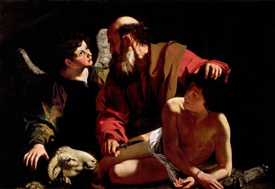 "Sacrifice of Isaac-Caravaggio (c. 1603)" by Caravaggio - scan. Licensed under Public Domain via Wikimedia Commons.