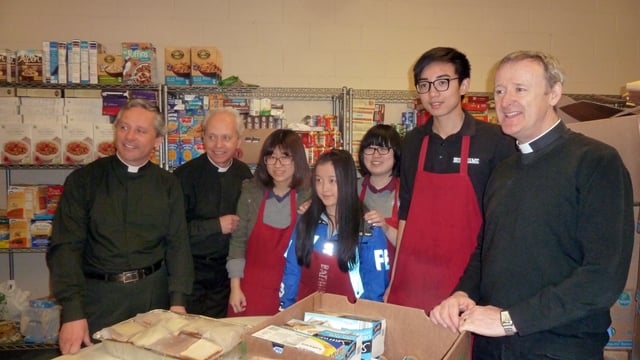with Chinese exchange students