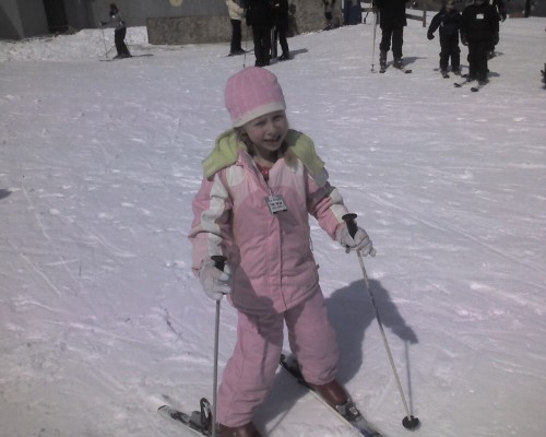 Anna on a ski slope 5 years ago when she was 6 years old.