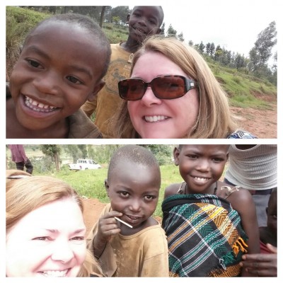 Wednesday's "selfies" with Rwandan kids 