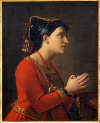 Moritz Calisch,Young woman in prayer: Wikipedia commons