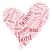 A "word cloud" based on a Sunday Gospel passage.