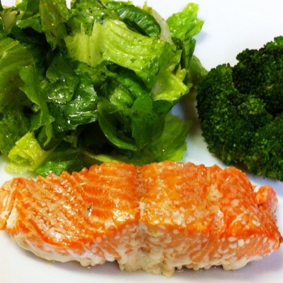 Baked Salmon with Olive Oil and Salt